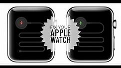 How to fix the green or red snake issue on the Apple watch. Apple Watch not charging