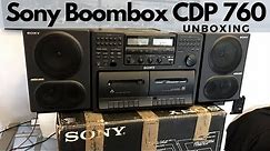 Vintage Sony 90s Boombox CDF-760 Unboxing