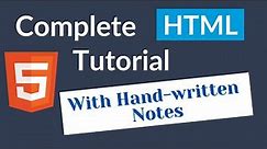 HTML Tutorial for Beginners - Complete HTML Crash Course with Notes [2022]