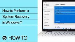 How to Perform a System Recovery in Windows 11 | HP Computers | HP Support