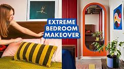 EXTREME colorful bedroom makeover (on a budget)
