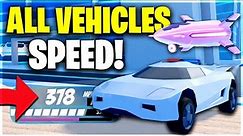 ALL Jailbreak Roblox VEHICLES SPEED With THIS TOOL.. (Roblox Jailbreak)
