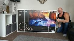 2019 65” Samsung Q90r unboxing,wall mounting,setup & demo