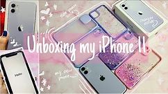 iPhone 11 unboxing purple in 2021 + cute phone cases💜💟