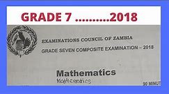 ECZ 2018 Grade 7 Mathematics paper solved