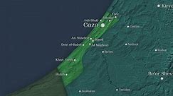 MIDDLE EAST CONFLICT, OCTOBER 2023, zooming out from Gaza Strip to Middle East Countries