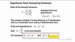 The F Distribution and Comparison of Variances