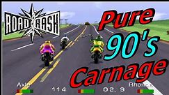 PS1 Motorcycle Combat At Its Finest - Road Rash - Big Game Mode