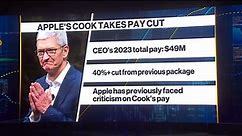 WATCH: Cook’s pay cut follows investor guidance and a request from the CEO himself to adjust his pay. Andres Melin reports.
