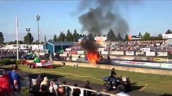 Man burns to Death in race car.