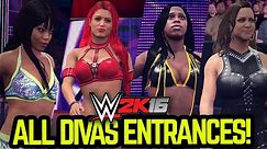 WWE 2K16 - ALL DIVAS ENTRANCES!!