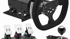 PXN V10 Force Feedback Gaming Racing Wheel with Magnetic Pedals and Shifter, 270/900 Degree, Dual Paddles and Detachable Design Steering Wheel for PC, PS4, Xbox One, Xbox Series X|S