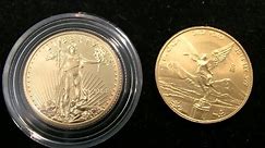Gold Coin Size Comparison - 1/4 Ounce
