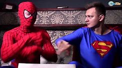 Spiderman & Superman! Pizza Prank! Funny Superheroes in Real Life