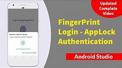 Android Fingerprint Authentication - Lock App - Android App Login Using Fingerprint Android Studio
