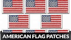 Small American Flag Patches (10-Pack) Patriotic Embroidered Iron-On US Flag Patch Appliques, Iron On, Glue On, or Sew On to Uniforms, Hats, Backpacks, Jackets, Pants, & Accessories.
