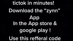 Download the Zynn app and get money in minutes for iPhone and Android use this referral code “￼ RTXN37D” for 30$ use the app actively! #foryoupage #zy