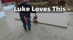 How To Pour and Screed Concrete Using a Power Screed | Raking Concrete and best Slump to use.