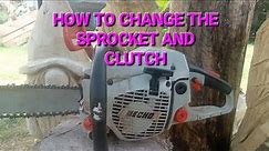 How to change the sprocket and clutch on a Echo 440 chainsaw.