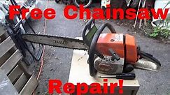 Free Stihl 034 Chain Saw, Fixing the Recoil and Starting it Up!
