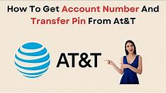 How To Get Account Number And Transfer Pin From At&T