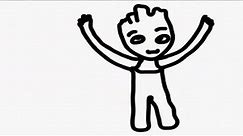 How to Draw Baby Groot for Babies | Coloring Pages for Kids