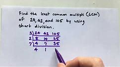 Finding the least common multiple using short division