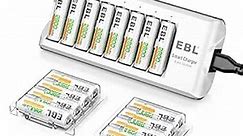 EBL AA Rechargeable Batteries,16-Pack Double A Battery (ProCyco 2800mAh) with AA AAA Battery Charger