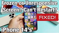 iPhone 14's: Screen is Frozen or Unresponsive? Can't Swipe or Restart? FIXED!