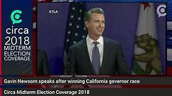 Gavin Newsome speaks after winning California's governor race.