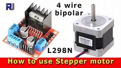 Control Position and Speed of Stepper motor with L298N module using Arduino