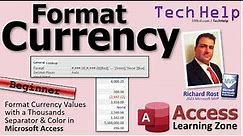 Format Number and Currency Values with a Thousands Separator and Colors in Microsoft Access