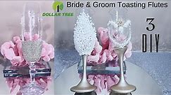 Dollar Tree DIY's Wedding Champagne flutes / DIY Bride and Groom Toasting Glasses