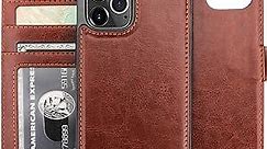 Bocasal Compatible with iPhone 12 & iPhone 12 Pro Wallet Case with Card Holder PU Leather Magnetic Detachable Kickstand Shockproof Wrist Strap Removable Flip Cover 6.1 inch (Brown)