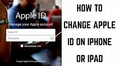How to Change Apple ID on iPhone or iPad