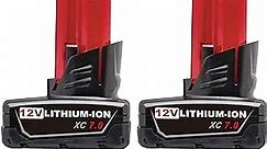 VANON 7.0Ah 12V Batteries Replacement for Milwaukee M-12 Battery Lithium Ion Compatible with Milwaukee 12 Volt 48-11-2401 48-11-2402 48-11-2460 48-59-2401 Cordless Power Tools 2Pack