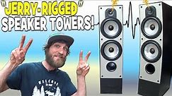 "Jerry Rigged" SPEAKER TOWERS w/ 8 inch WOOFERS & Cheap OLD Tweeters! EXO's Garage Sound System FIX