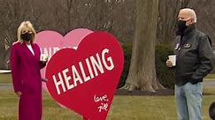 Jill Biden marks Valentine’s Day with giant hearts on White House lawn