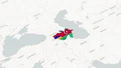 bomb blasting above Azerbaijan and Armenia map