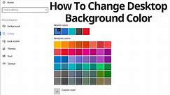 how to change desktop background color in windows 10 | Change desktop background and colors