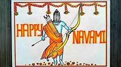 Ram Navami poster Drawing | Ram lala Drawing Ram Navami | Shree Ram simple drawing #ram