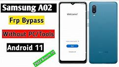 Samsung A02 Frp Bypass without pc | A02 Unlock Google Account lock 2022 Android 11 |