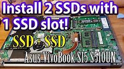 How to install 2 SSD drives in a laptop that has 1 SSD slot (SSD + SSD), Asus VivoBook upgrade video