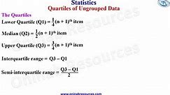 Statistics: Quartiles of Ungrouped Data