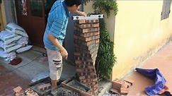 How To Build Twisted Columns From Mortar And Bricks - Construction Design At Home