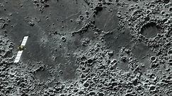 Textured surface of the moon in motion close-up. Satellite moving along the moon. 3D animation. Elements of this image furnished by NASA.