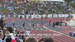 2023 CIF State Track and Field Trials, girls 100 heats at Buchanan HS, Clovis. Video by Joe Bergman