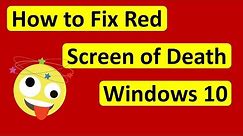 How to Fix Red Screen of Death