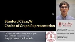 Stanford CS224W: Machine Learning with Graphs | 2021 | Lecture 1.3 - Choice of Graph Representation​