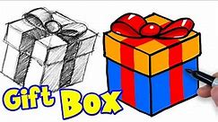 How to Draw a Gift Box in 3D